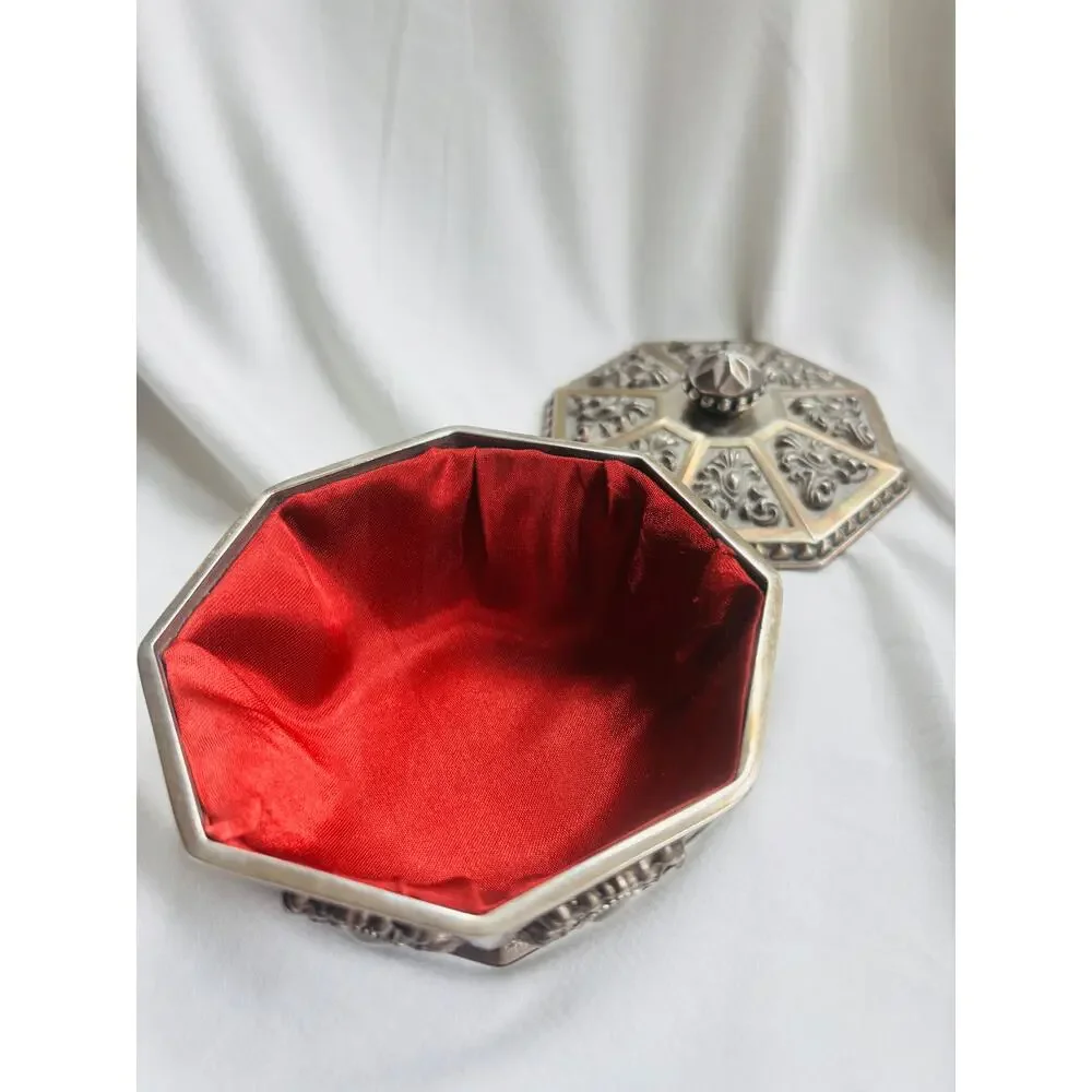 Vintage Trinket Box | Metal Art Jewelry Box